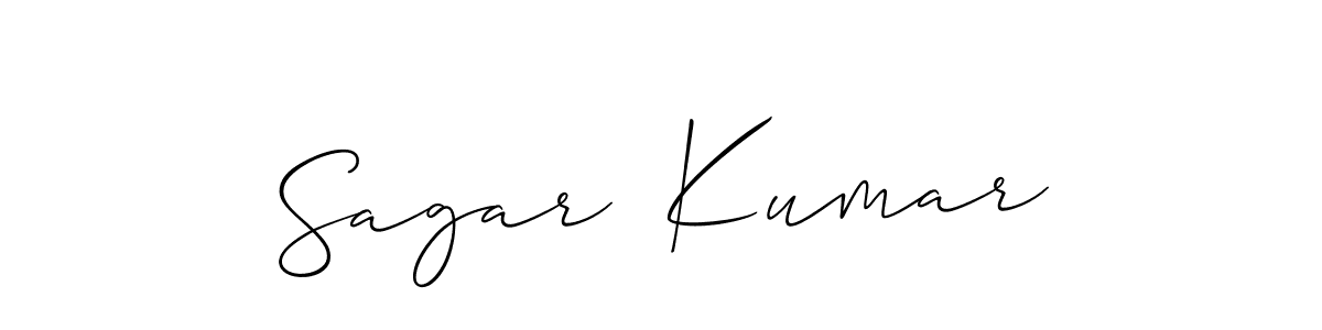 The best way (Allison_Script) to make a short signature is to pick only two or three words in your name. The name Sagar  Kumar include a total of six letters. For converting this name. Sagar  Kumar signature style 2 images and pictures png