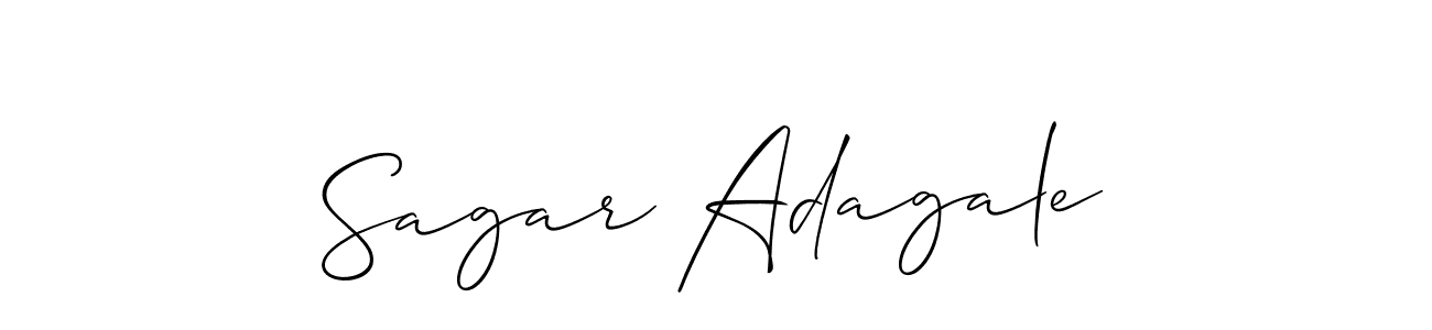 The best way (Allison_Script) to make a short signature is to pick only two or three words in your name. The name Sagar Adagale include a total of six letters. For converting this name. Sagar Adagale signature style 2 images and pictures png