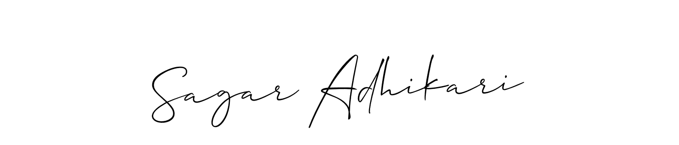 You should practise on your own different ways (Allison_Script) to write your name (Sagar Adhikari) in signature. don't let someone else do it for you. Sagar Adhikari signature style 2 images and pictures png