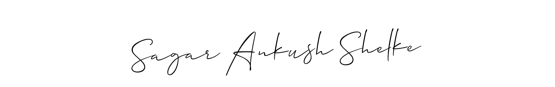 The best way (Allison_Script) to make a short signature is to pick only two or three words in your name. The name Sagar Ankush Shelke include a total of six letters. For converting this name. Sagar Ankush Shelke signature style 2 images and pictures png