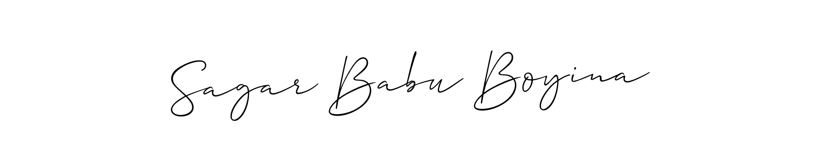 You should practise on your own different ways (Allison_Script) to write your name (Sagar Babu Boyina) in signature. don't let someone else do it for you. Sagar Babu Boyina signature style 2 images and pictures png