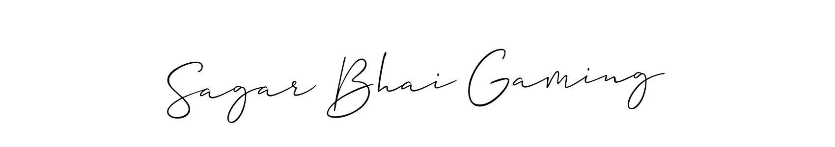 Also we have Sagar Bhai Gaming name is the best signature style. Create professional handwritten signature collection using Allison_Script autograph style. Sagar Bhai Gaming signature style 2 images and pictures png