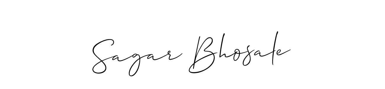 Make a beautiful signature design for name Sagar Bhosale. With this signature (Allison_Script) style, you can create a handwritten signature for free. Sagar Bhosale signature style 2 images and pictures png