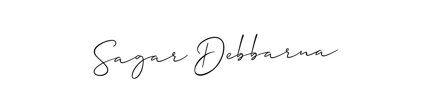 The best way (Allison_Script) to make a short signature is to pick only two or three words in your name. The name Sagar Debbarna include a total of six letters. For converting this name. Sagar Debbarna signature style 2 images and pictures png