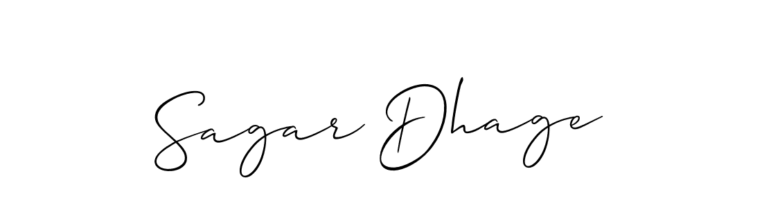 Also we have Sagar Dhage name is the best signature style. Create professional handwritten signature collection using Allison_Script autograph style. Sagar Dhage signature style 2 images and pictures png
