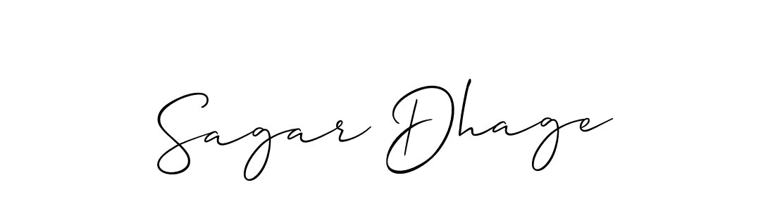 Make a beautiful signature design for name Sagar Dhage. With this signature (Allison_Script) style, you can create a handwritten signature for free. Sagar Dhage signature style 2 images and pictures png