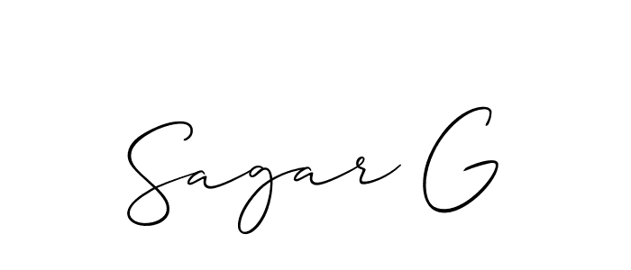 Sagar G stylish signature style. Best Handwritten Sign (Allison_Script) for my name. Handwritten Signature Collection Ideas for my name Sagar G. Sagar G signature style 2 images and pictures png