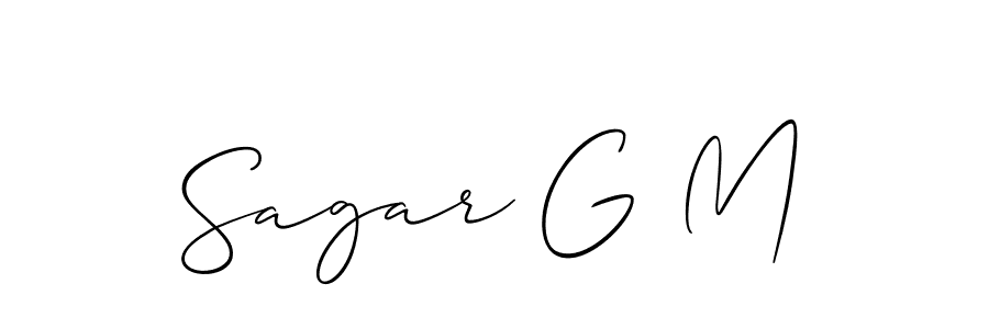 Make a beautiful signature design for name Sagar G M. With this signature (Allison_Script) style, you can create a handwritten signature for free. Sagar G M signature style 2 images and pictures png