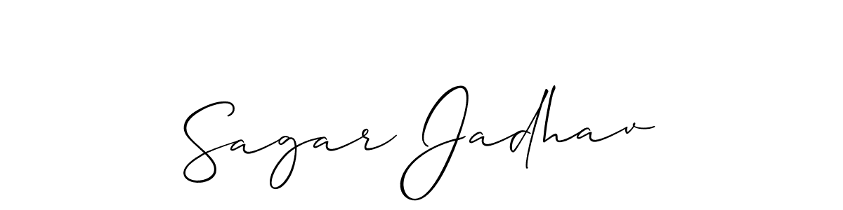 How to make Sagar Jadhav name signature. Use Allison_Script style for creating short signs online. This is the latest handwritten sign. Sagar Jadhav signature style 2 images and pictures png