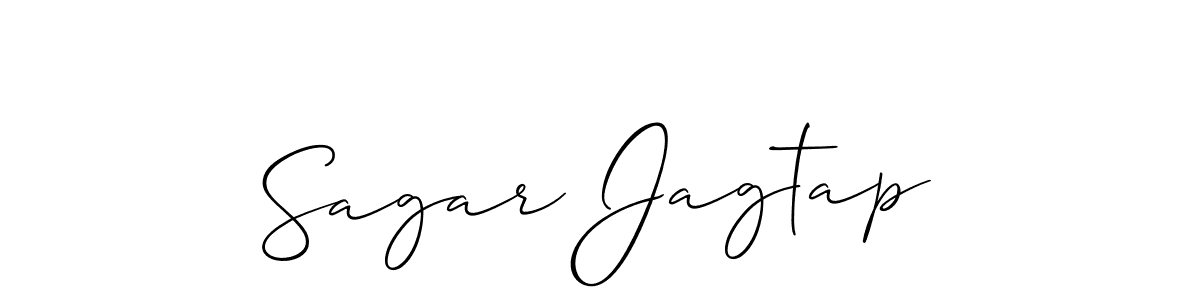 How to make Sagar Jagtap name signature. Use Allison_Script style for creating short signs online. This is the latest handwritten sign. Sagar Jagtap signature style 2 images and pictures png