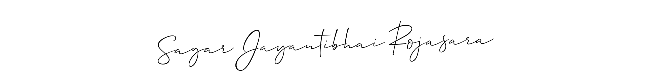 How to make Sagar Jayantibhai Rojasara name signature. Use Allison_Script style for creating short signs online. This is the latest handwritten sign. Sagar Jayantibhai Rojasara signature style 2 images and pictures png