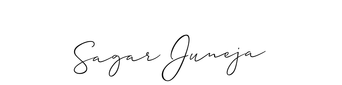 You should practise on your own different ways (Allison_Script) to write your name (Sagar Juneja) in signature. don't let someone else do it for you. Sagar Juneja signature style 2 images and pictures png