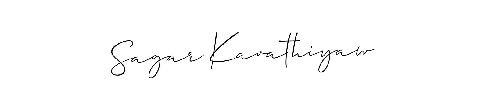 Sagar Kavathiyaw stylish signature style. Best Handwritten Sign (Allison_Script) for my name. Handwritten Signature Collection Ideas for my name Sagar Kavathiyaw. Sagar Kavathiyaw signature style 2 images and pictures png