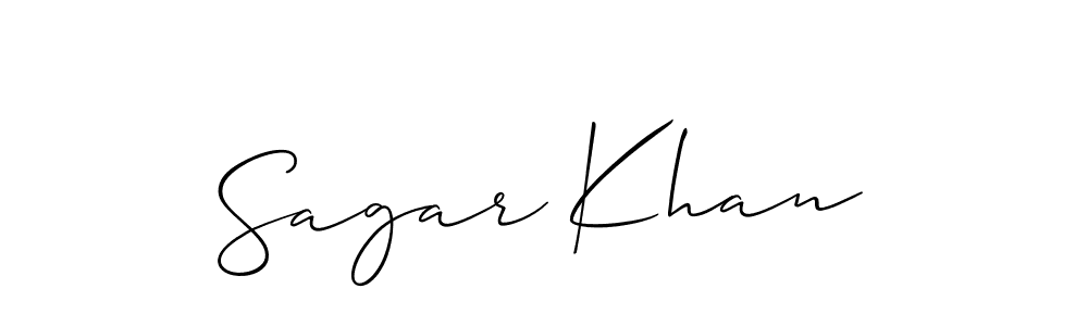 Create a beautiful signature design for name Sagar Khan. With this signature (Allison_Script) fonts, you can make a handwritten signature for free. Sagar Khan signature style 2 images and pictures png