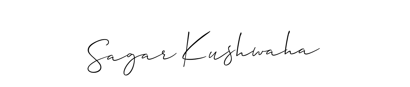 The best way (Allison_Script) to make a short signature is to pick only two or three words in your name. The name Sagar Kushwaha include a total of six letters. For converting this name. Sagar Kushwaha signature style 2 images and pictures png