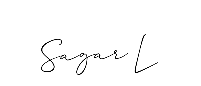 This is the best signature style for the Sagar L name. Also you like these signature font (Allison_Script). Mix name signature. Sagar L signature style 2 images and pictures png