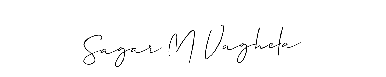 if you are searching for the best signature style for your name Sagar M Vaghela. so please give up your signature search. here we have designed multiple signature styles  using Allison_Script. Sagar M Vaghela signature style 2 images and pictures png