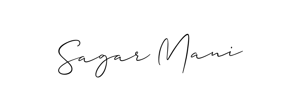 This is the best signature style for the Sagar Mani name. Also you like these signature font (Allison_Script). Mix name signature. Sagar Mani signature style 2 images and pictures png