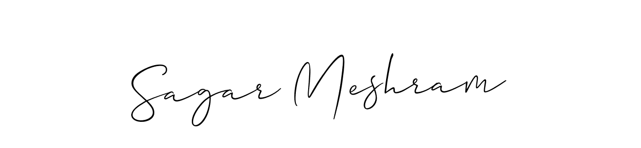 How to make Sagar Meshram name signature. Use Allison_Script style for creating short signs online. This is the latest handwritten sign. Sagar Meshram signature style 2 images and pictures png