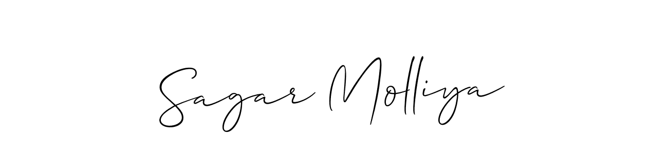 Also we have Sagar Molliya name is the best signature style. Create professional handwritten signature collection using Allison_Script autograph style. Sagar Molliya signature style 2 images and pictures png