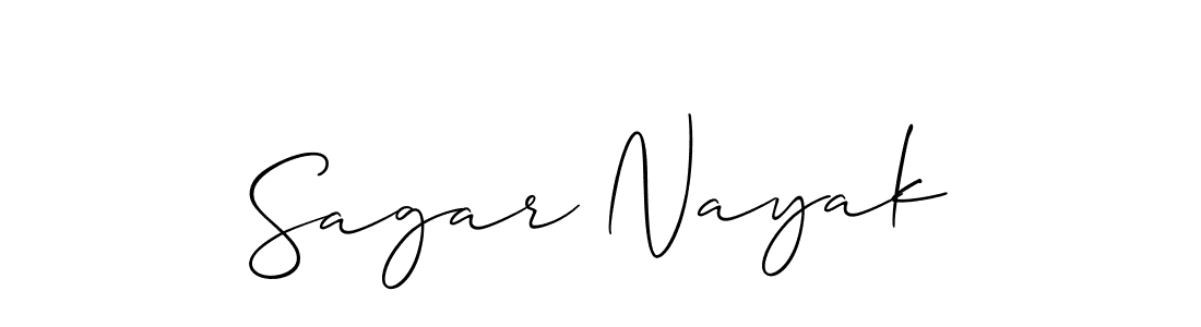 How to make Sagar Nayak name signature. Use Allison_Script style for creating short signs online. This is the latest handwritten sign. Sagar Nayak signature style 2 images and pictures png