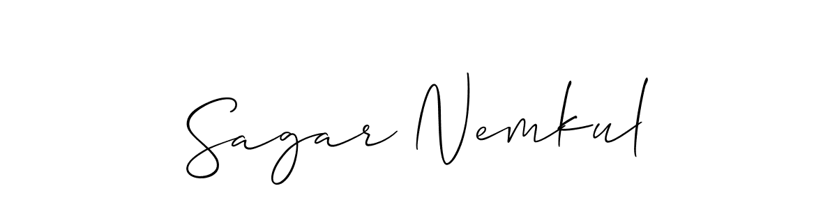 Create a beautiful signature design for name Sagar Nemkul. With this signature (Allison_Script) fonts, you can make a handwritten signature for free. Sagar Nemkul signature style 2 images and pictures png