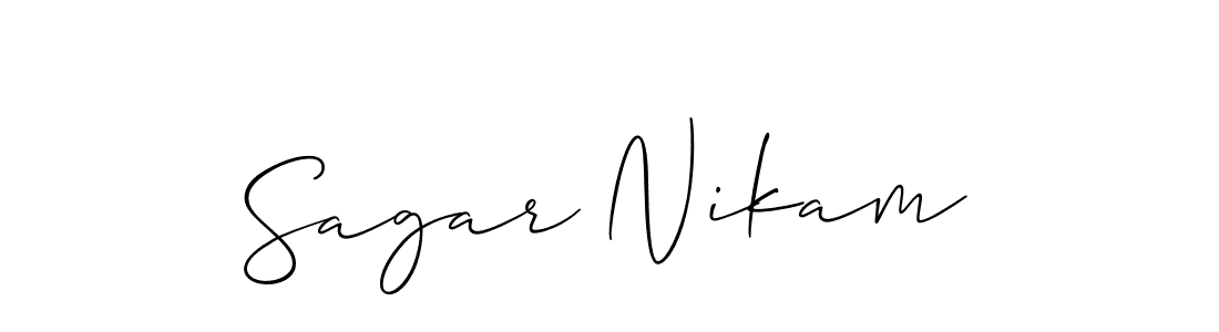 Make a short Sagar Nikam signature style. Manage your documents anywhere anytime using Allison_Script. Create and add eSignatures, submit forms, share and send files easily. Sagar Nikam signature style 2 images and pictures png