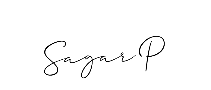 Sagar P stylish signature style. Best Handwritten Sign (Allison_Script) for my name. Handwritten Signature Collection Ideas for my name Sagar P. Sagar P signature style 2 images and pictures png