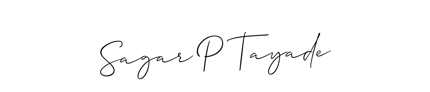 Sagar P Tayade stylish signature style. Best Handwritten Sign (Allison_Script) for my name. Handwritten Signature Collection Ideas for my name Sagar P Tayade. Sagar P Tayade signature style 2 images and pictures png