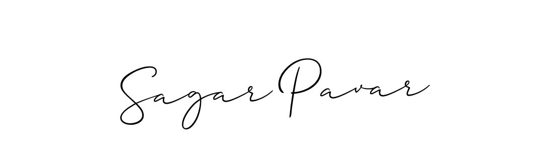 Make a beautiful signature design for name Sagar Pavar. With this signature (Allison_Script) style, you can create a handwritten signature for free. Sagar Pavar signature style 2 images and pictures png