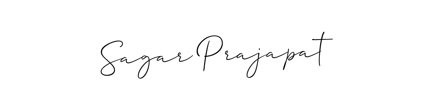 How to make Sagar Prajapat name signature. Use Allison_Script style for creating short signs online. This is the latest handwritten sign. Sagar Prajapat signature style 2 images and pictures png
