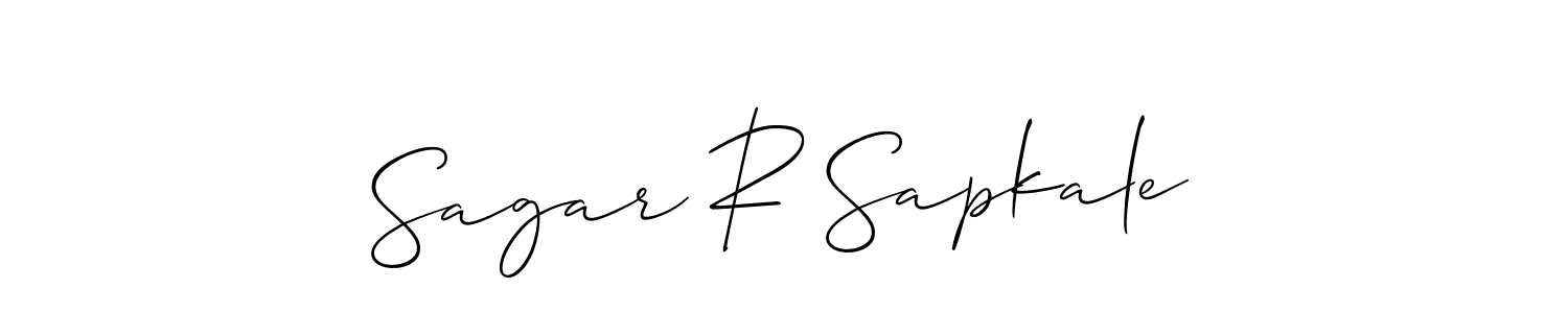 if you are searching for the best signature style for your name Sagar R Sapkale. so please give up your signature search. here we have designed multiple signature styles  using Allison_Script. Sagar R Sapkale signature style 2 images and pictures png