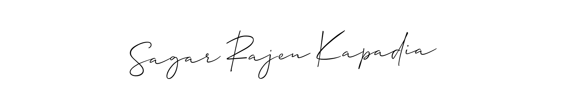 Create a beautiful signature design for name Sagar Rajen Kapadia. With this signature (Allison_Script) fonts, you can make a handwritten signature for free. Sagar Rajen Kapadia signature style 2 images and pictures png