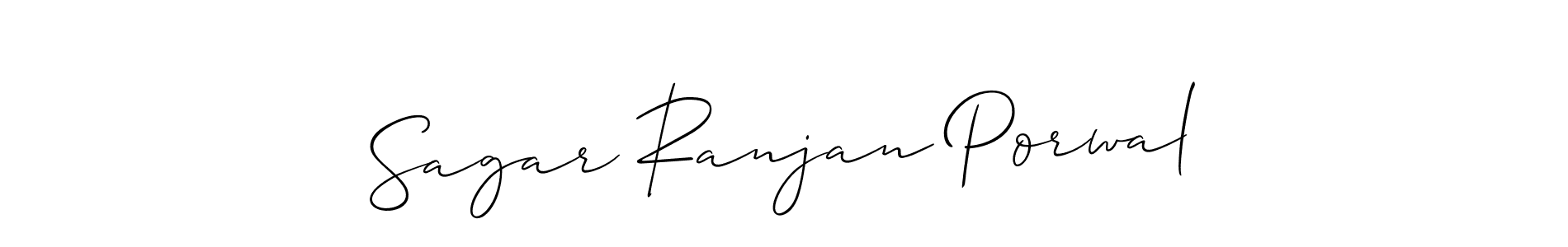 This is the best signature style for the Sagar Ranjan Porwal name. Also you like these signature font (Allison_Script). Mix name signature. Sagar Ranjan Porwal signature style 2 images and pictures png