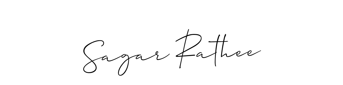 How to make Sagar Rathee name signature. Use Allison_Script style for creating short signs online. This is the latest handwritten sign. Sagar Rathee signature style 2 images and pictures png