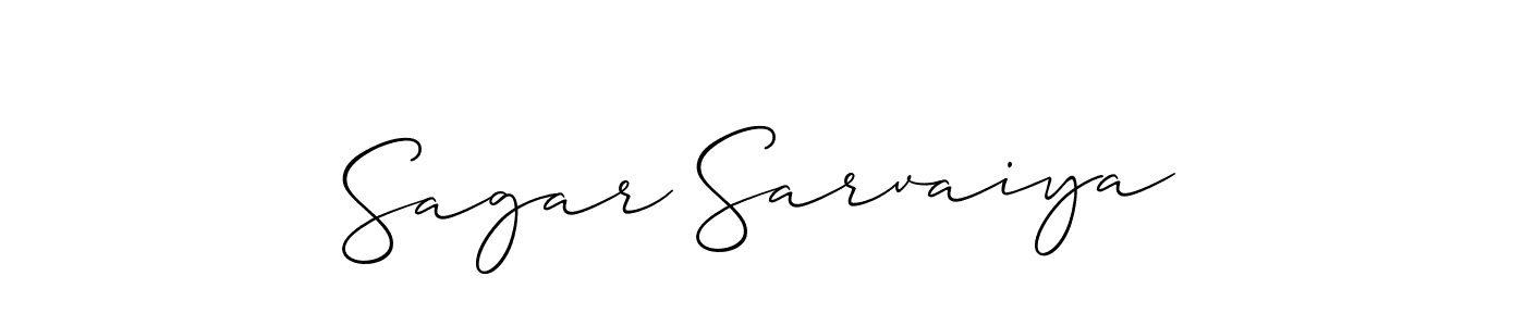 The best way (Allison_Script) to make a short signature is to pick only two or three words in your name. The name Sagar Sarvaiya include a total of six letters. For converting this name. Sagar Sarvaiya signature style 2 images and pictures png