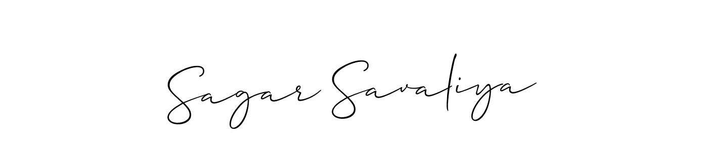 How to make Sagar Savaliya name signature. Use Allison_Script style for creating short signs online. This is the latest handwritten sign. Sagar Savaliya signature style 2 images and pictures png