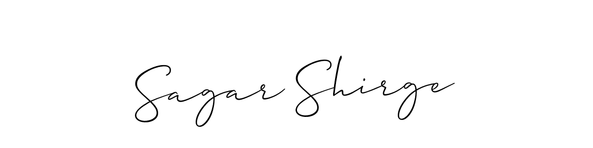 How to make Sagar Shirge name signature. Use Allison_Script style for creating short signs online. This is the latest handwritten sign. Sagar Shirge signature style 2 images and pictures png