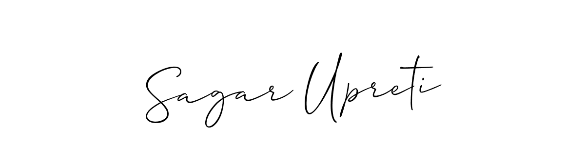Allison_Script is a professional signature style that is perfect for those who want to add a touch of class to their signature. It is also a great choice for those who want to make their signature more unique. Get Sagar Upreti name to fancy signature for free. Sagar Upreti signature style 2 images and pictures png
