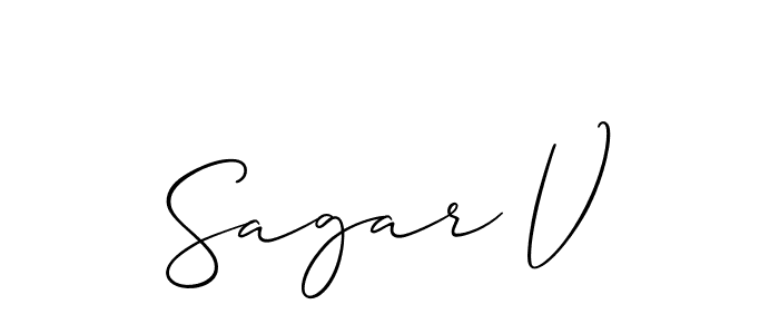 Check out images of Autograph of Sagar V name. Actor Sagar V Signature Style. Allison_Script is a professional sign style online. Sagar V signature style 2 images and pictures png
