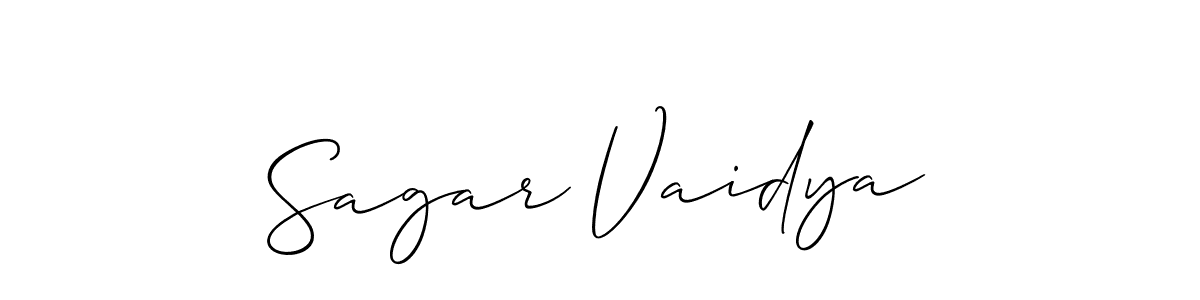 You should practise on your own different ways (Allison_Script) to write your name (Sagar Vaidya) in signature. don't let someone else do it for you. Sagar Vaidya signature style 2 images and pictures png