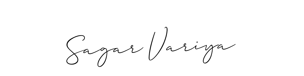 Create a beautiful signature design for name Sagar Variya. With this signature (Allison_Script) fonts, you can make a handwritten signature for free. Sagar Variya signature style 2 images and pictures png