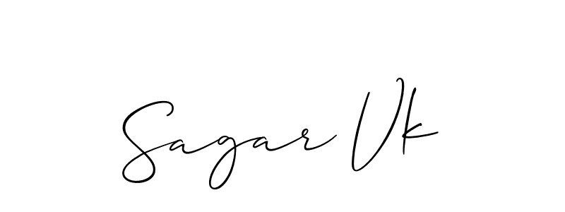 Create a beautiful signature design for name Sagar Vk. With this signature (Allison_Script) fonts, you can make a handwritten signature for free. Sagar Vk signature style 2 images and pictures png