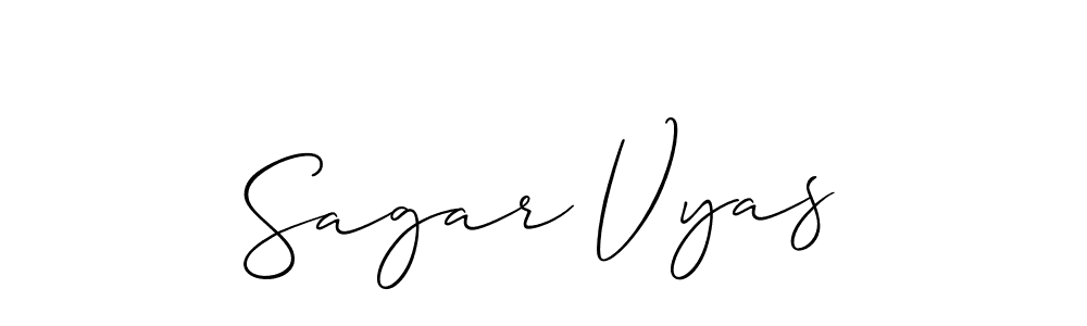 You should practise on your own different ways (Allison_Script) to write your name (Sagar Vyas) in signature. don't let someone else do it for you. Sagar Vyas signature style 2 images and pictures png