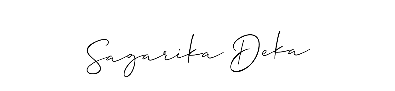 if you are searching for the best signature style for your name Sagarika Deka. so please give up your signature search. here we have designed multiple signature styles  using Allison_Script. Sagarika Deka signature style 2 images and pictures png