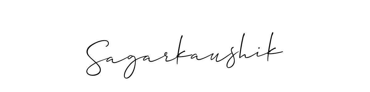 Use a signature maker to create a handwritten signature online. With this signature software, you can design (Allison_Script) your own signature for name Sagarkaushik. Sagarkaushik signature style 2 images and pictures png