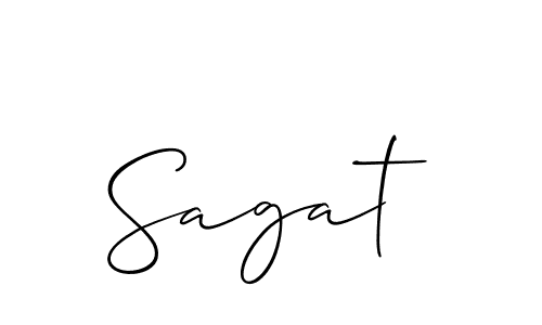 Create a beautiful signature design for name Sagat. With this signature (Allison_Script) fonts, you can make a handwritten signature for free. Sagat signature style 2 images and pictures png