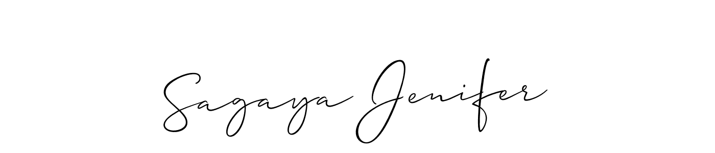 Use a signature maker to create a handwritten signature online. With this signature software, you can design (Allison_Script) your own signature for name Sagaya Jenifer. Sagaya Jenifer signature style 2 images and pictures png