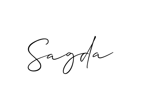 How to make Sagda name signature. Use Allison_Script style for creating short signs online. This is the latest handwritten sign. Sagda signature style 2 images and pictures png