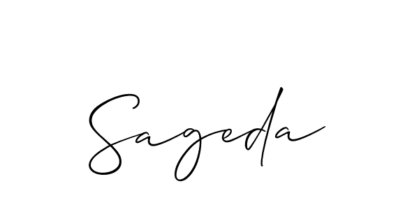 The best way (Allison_Script) to make a short signature is to pick only two or three words in your name. The name Sageda include a total of six letters. For converting this name. Sageda signature style 2 images and pictures png